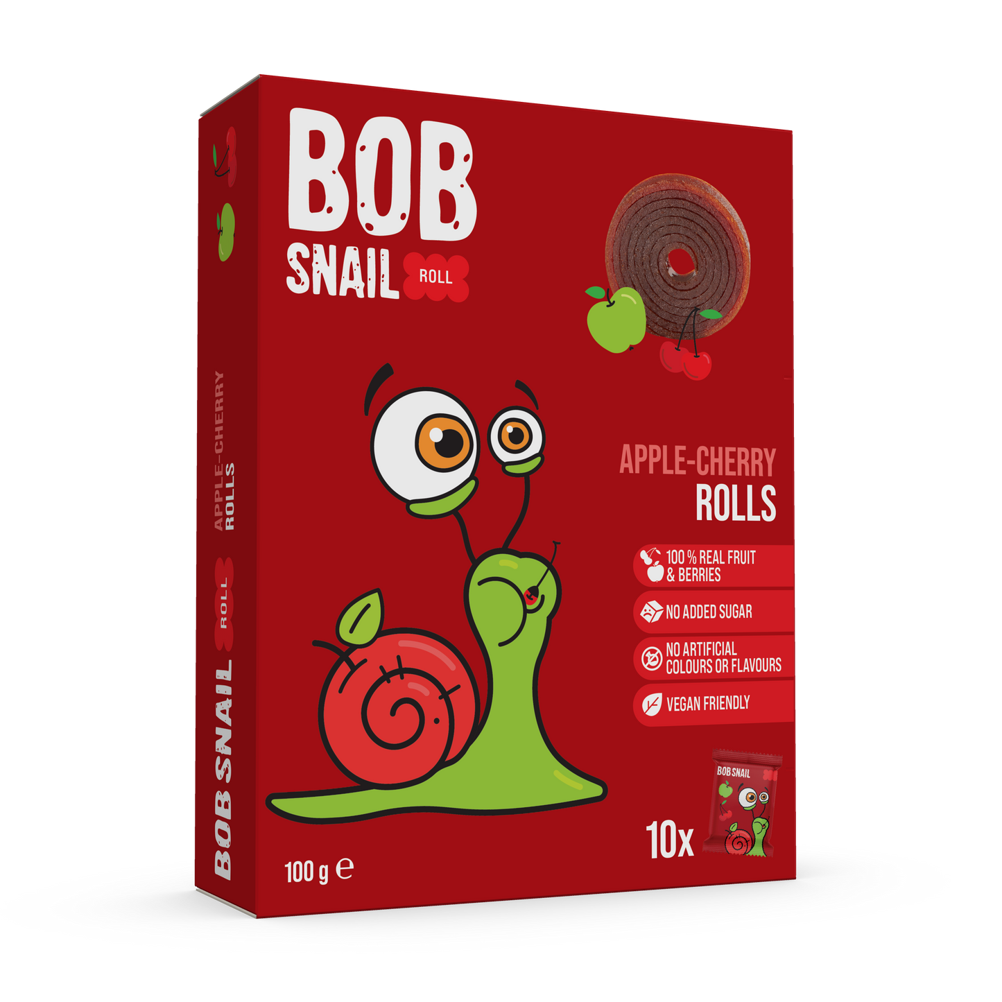 Bob Snail Fruit Rolls Apple-Cherry 100g (10 rolls)