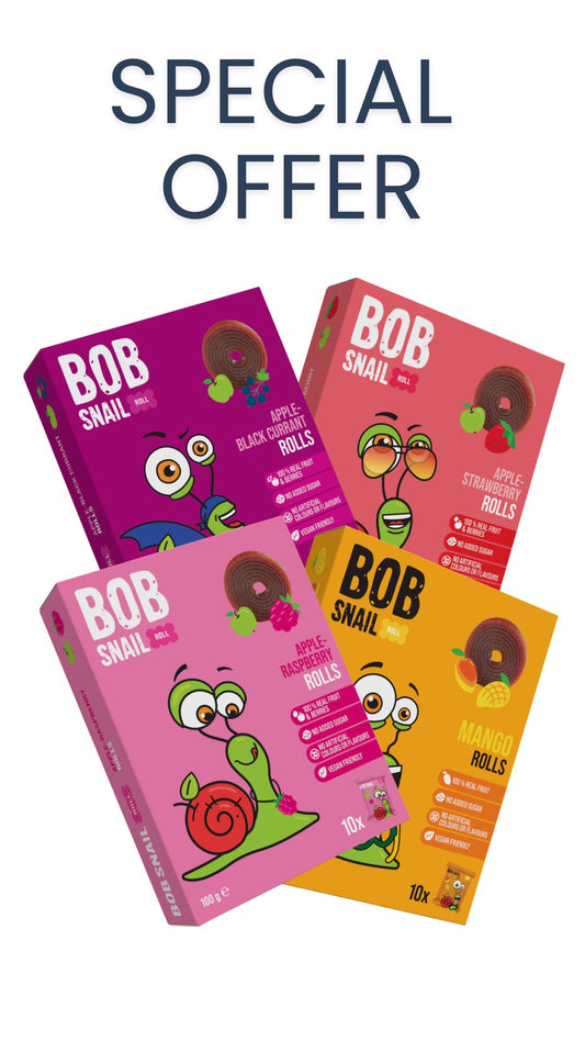 Bob Snail Fruit Rolls bundle 4 flavours  100g each  (10g x 40pcs)