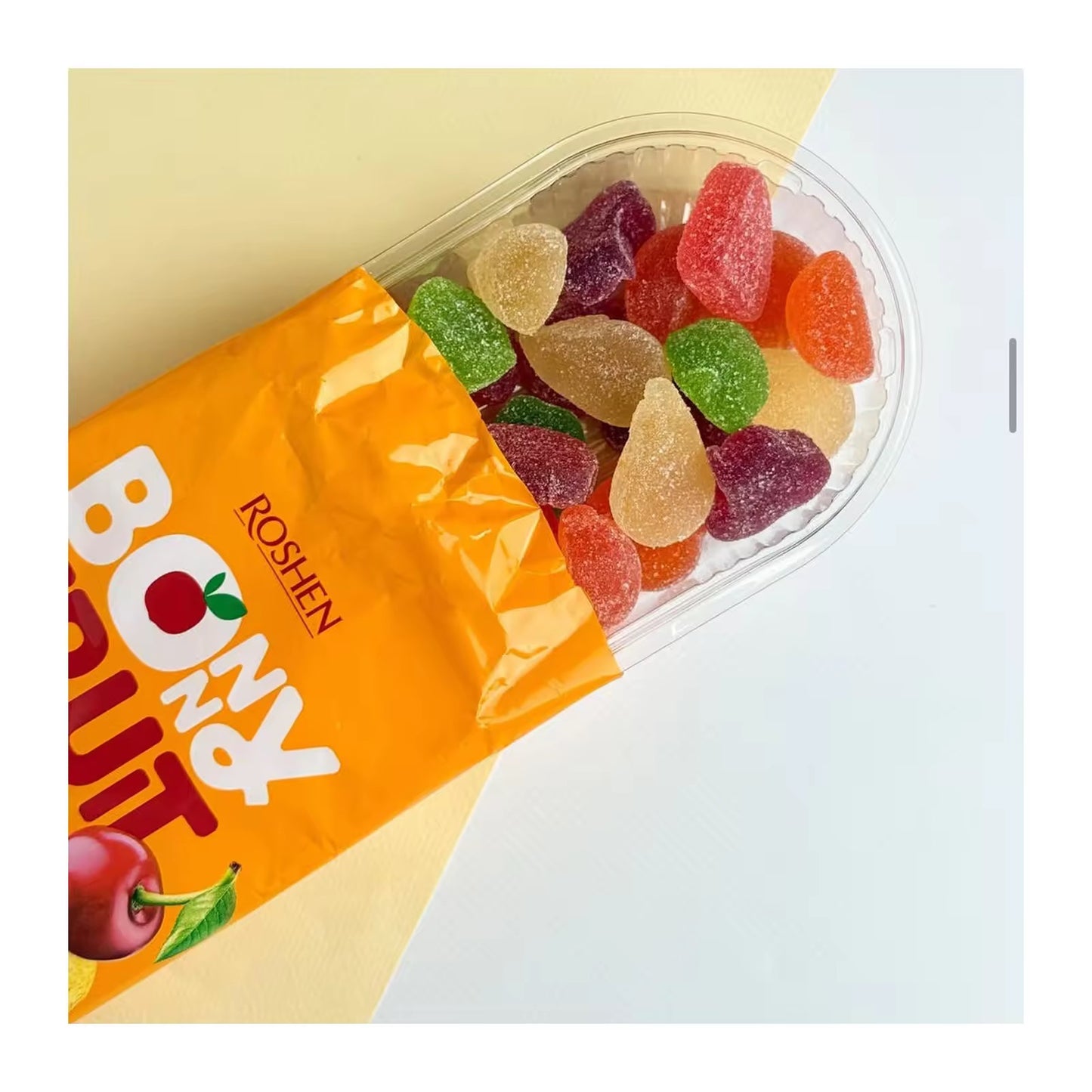 Roshen Bonny Fruit Summer Mix Gummy Candy, Made with 25% Fruit Juice, 200grams