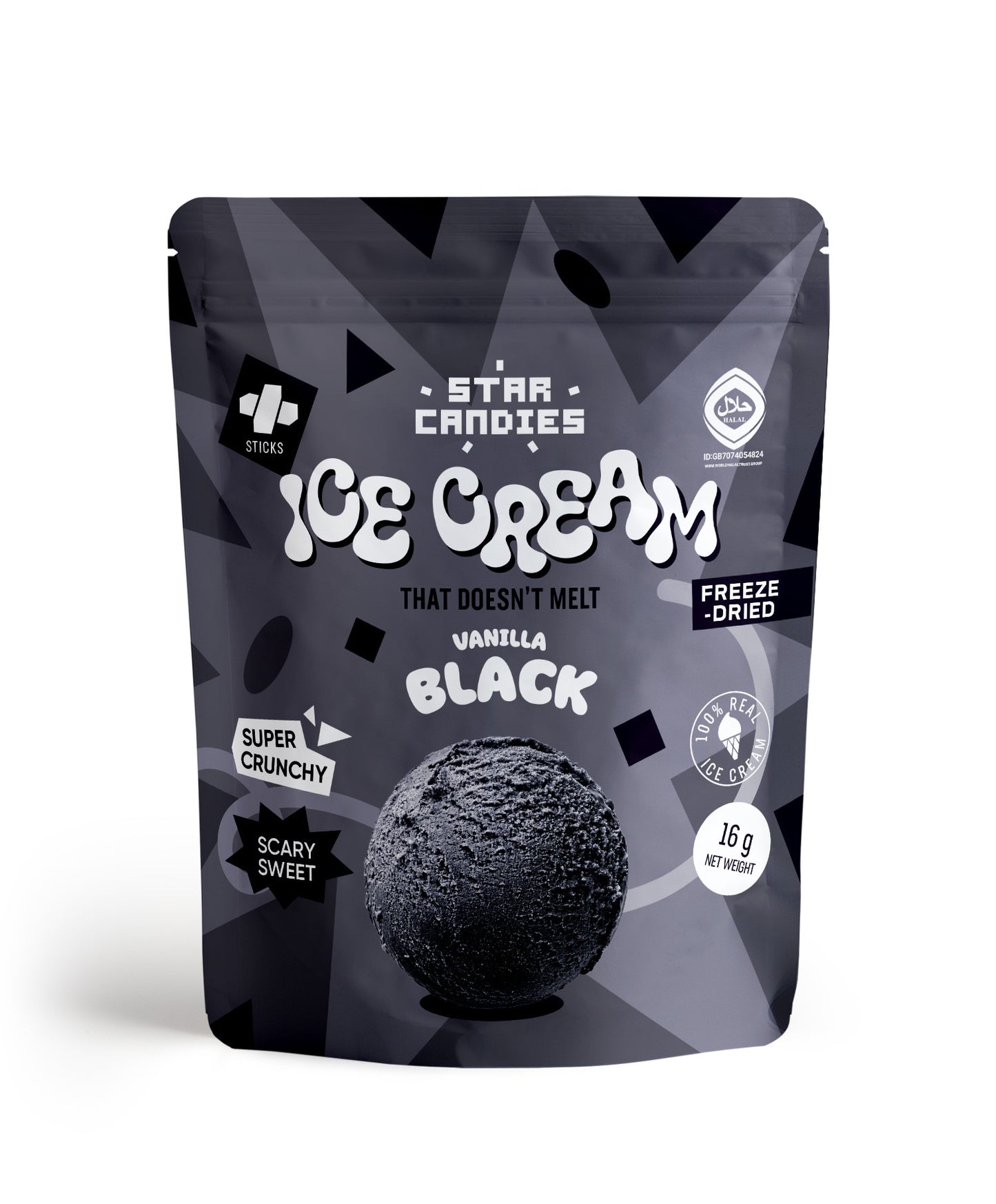 STAR CANDIES Freeze-dried vanilla black ice cream, 16g