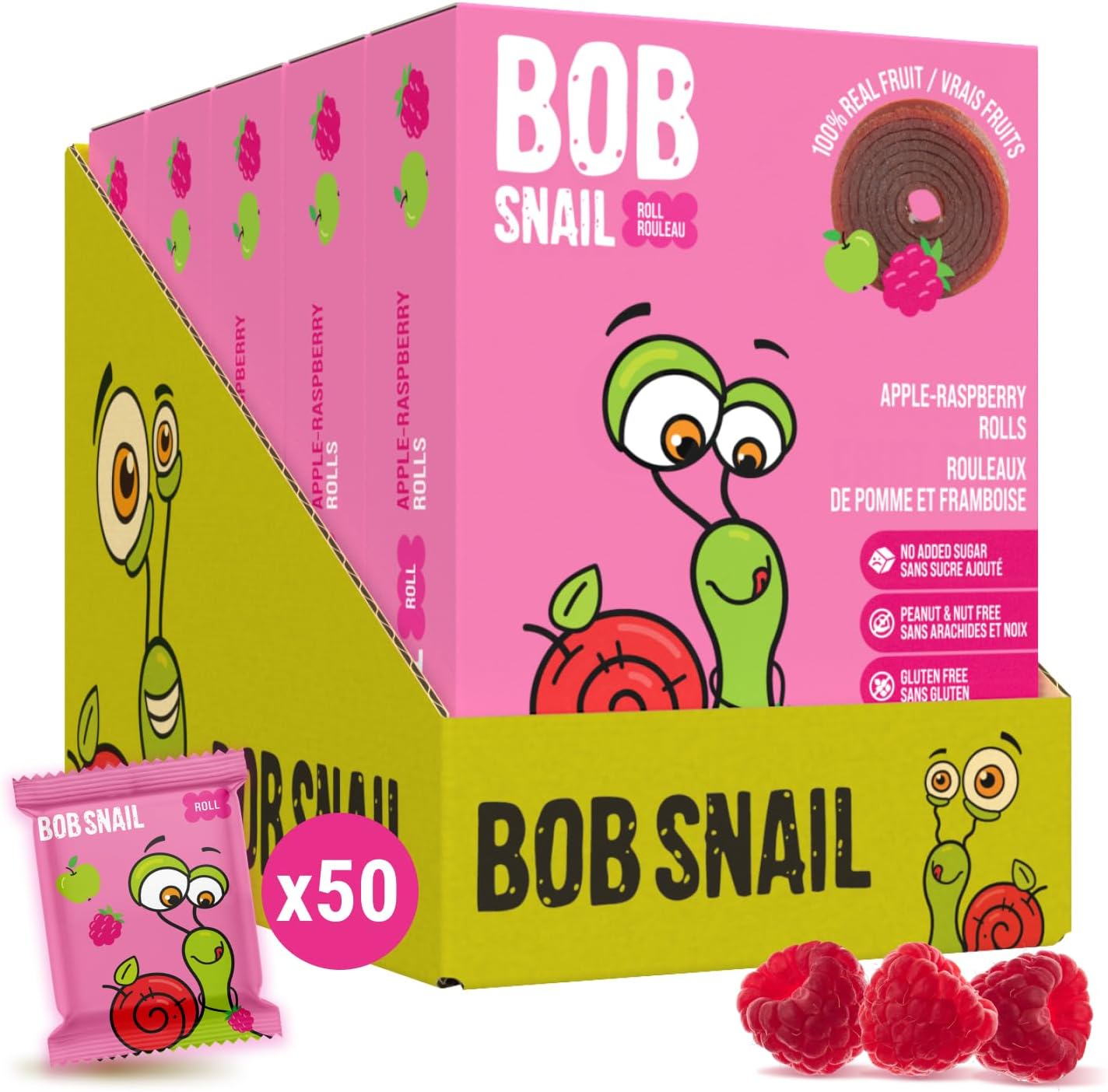 Raspberry Fruit Rolls 5 boxes (50 rolls) Best before 26.06.2026