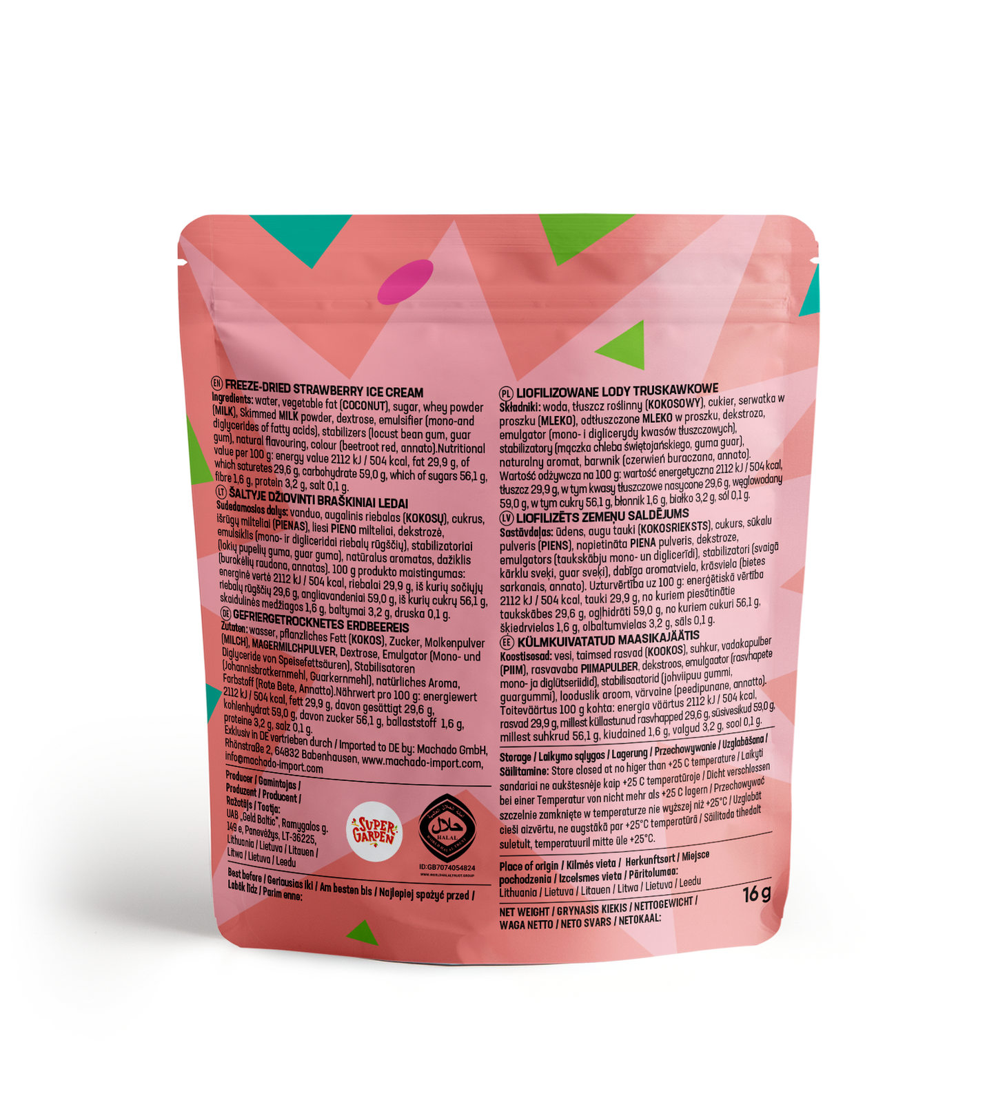 STAR CANDIES Freeze-dried strawberry ice cream, 16g