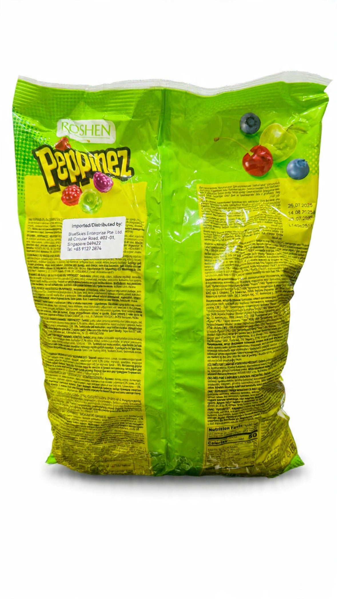 Roshen Hard Candies with Sour liquid center ,Mixed Juice Fillings Peppinez  900 g,