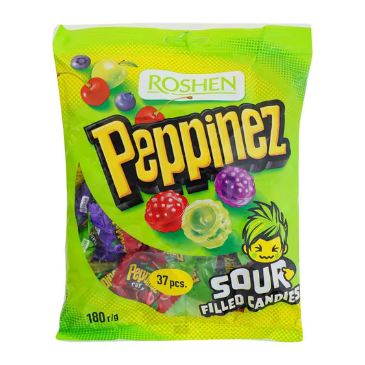 Roshen Peppinez Sour filled hard candy 180g (37pcs)