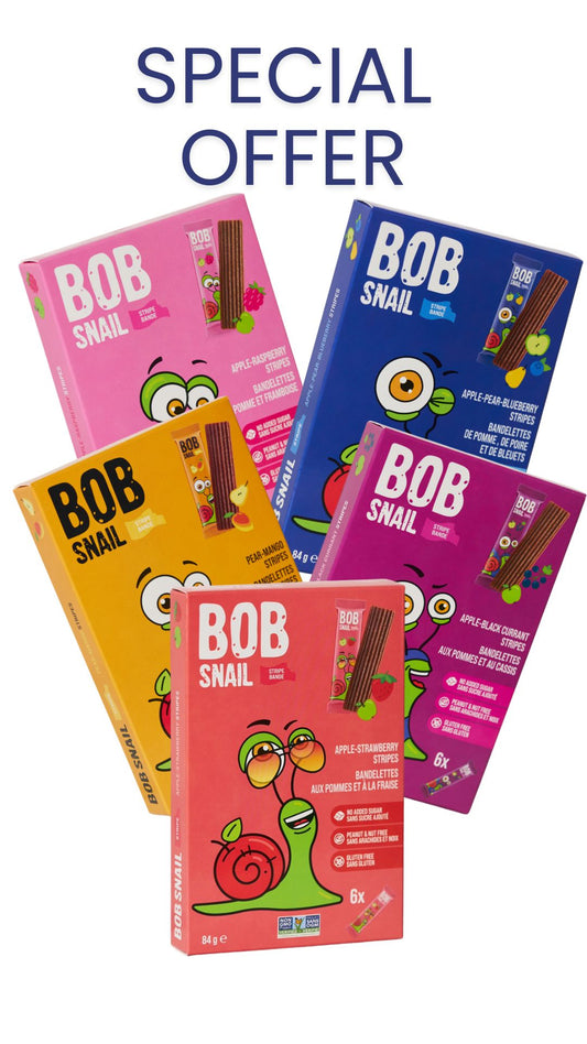 Bob Snail Fruit Stripes Bundle 5 packs 84gx5 (30 pcs x 14g)